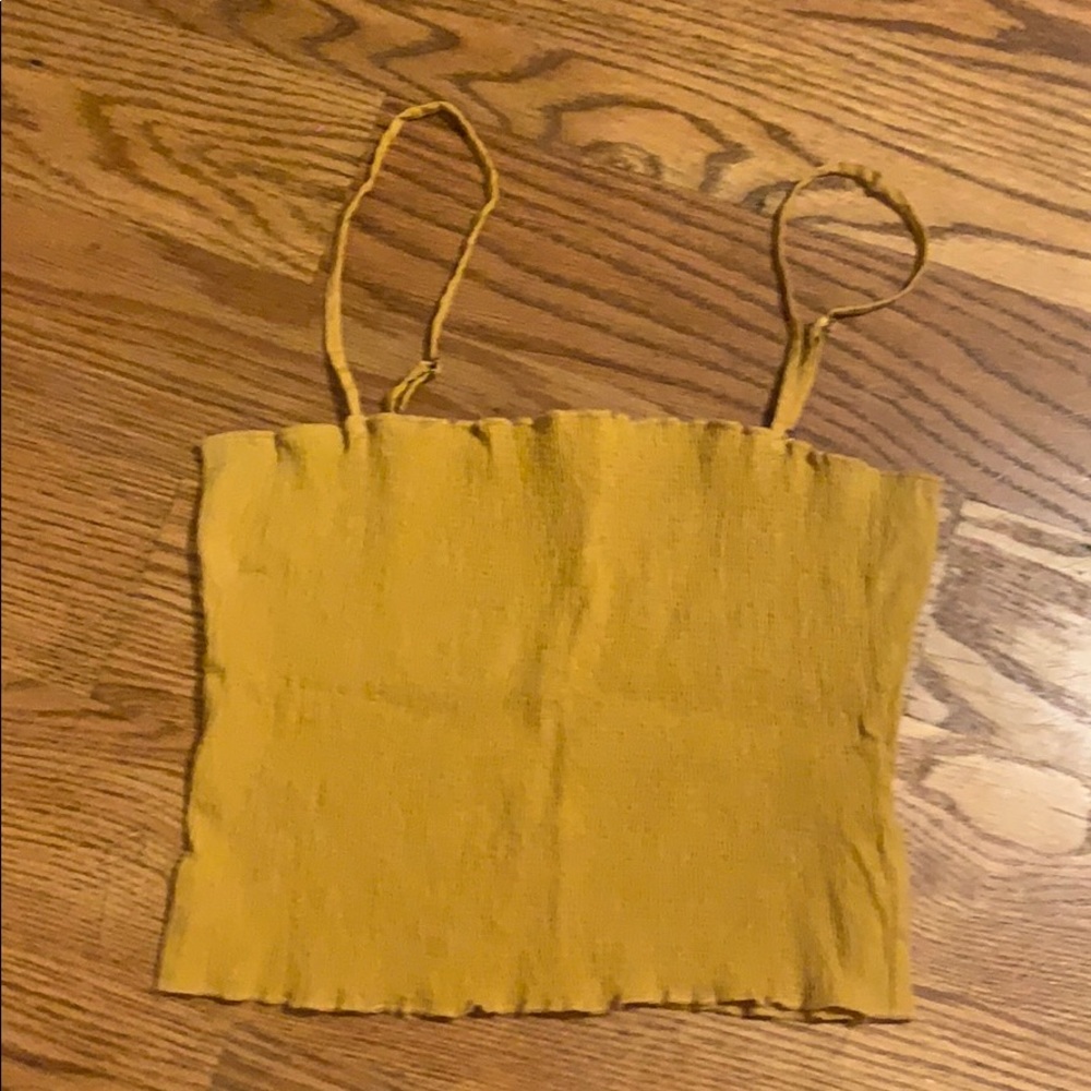 Yellow cropped tank top